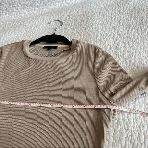 ✨ The Range NYC Women’s Cream Mass Rib Cross Back Long Sleeve Bodysuit Large - Picture 13 of 14